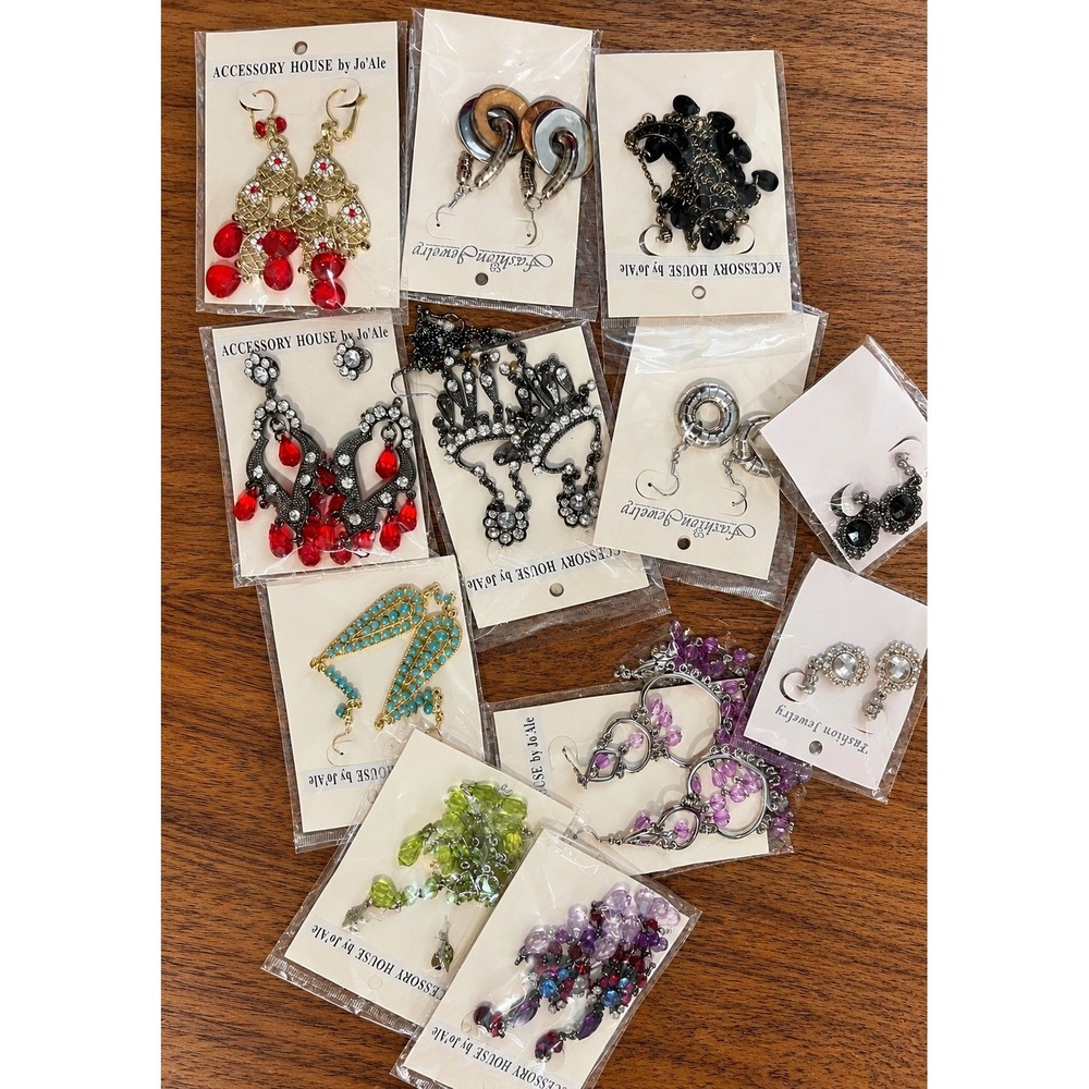 Lot of 12 Pair Earrings Costume Jewelry for crafting + few more free extra